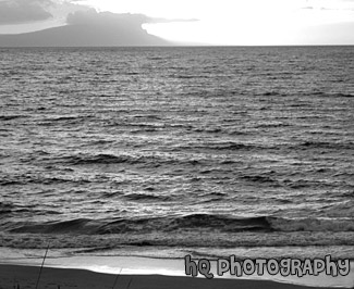 Ocean Sunset black and white picture