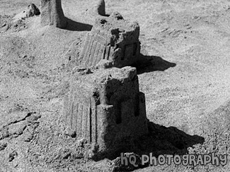 Sand Castle black and white picture