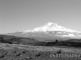 Mount Shasta black and white picture