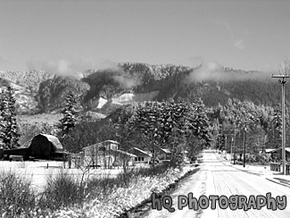 Winter Snow Landscape black and white picture