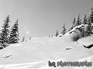 Blue Sky & Snow black and white picture