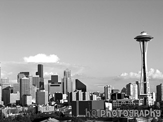 Space Needle & Seattle black and white picture