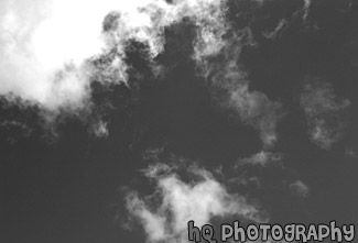 Bright Blue Sky and Clouds black and white picture