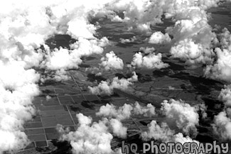 Aerial Arizona & Clouds black and white picture