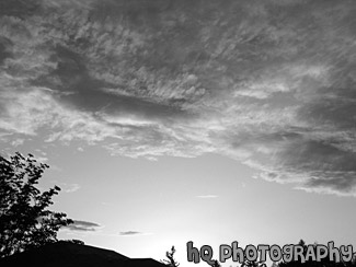 Sunset & Silhouette black and white picture