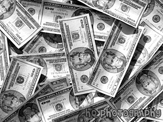 Money Pile black and white picture