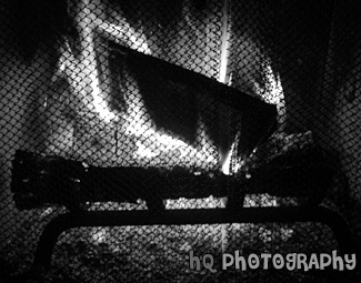 Warm Fire black and white picture