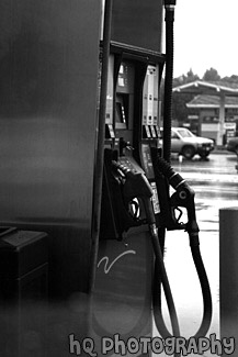 Gas Pump black and white picture