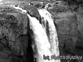 Snoqualmie Falls Close Up black and white picture