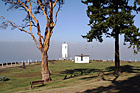 Brown's Point Lighthouse, Fog, and Trees photo thumbnail