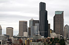Downtown Seattle Buildings on Cloudy Day photo thumbnail