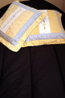 Yellow Pillows on Bed photo thumbnail
