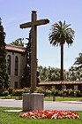 Wooden Cross on College Campus photo thumbnail