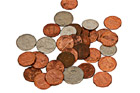 Coins on White Background photo thumbnail