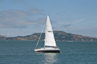 White Sailboat in San Francisco Bay photo thumbnail