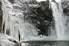 Icicles Surrounding Waterfall photo thumbnail