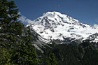 Mt. Rainier, Faint Moon & Blue Sky photo thumbnail