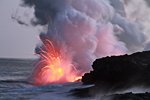 Lava Going into Pacific Ocean photo thumbnail