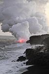 Lava, Smoke, Rocky Shore photo thumbnail