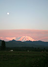 Mt. Rainier at Sunset & Full Moon photo thumbnail