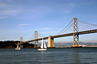Full View of Bay Bridge & Sailboats photo thumbnail