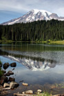 Mt. Rainier Reflection & Rocks in Reflection Lakes photo thumbnail