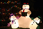 Blow-up Snowmen at Night photo thumbnail