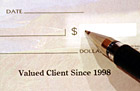 Pen Writing on a Check photo thumbnail