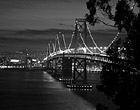 Black & White Bay Bridge at Night photo thumbnail