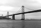 Black & White Bay Bridge & Clouds photo thumbnail