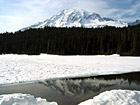 Mt. Rainier at Snow Covered Reflection Lake photo thumbnail
