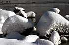 Snow Covered Rocks in Lake Tahoe photo thumbnail