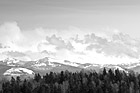 Black & White Cascade Foothills & Clouds preview