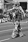 Black & White Tall Clown on Stilts preview