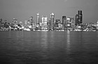 Black & White Seattle at Night from Alki Beach preview