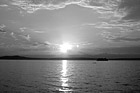 Black & White Olympic Mountains Sunset from Alki Beach preview