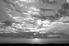 Black & White Blue Sky, Clouds & Orange Sunset preview