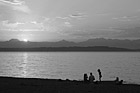 Black & White Alki Beach Sunset & People preview