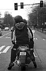 Black & White Two People on a Motor Bike preview