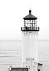 Black & White Photoshopped Red Tip on Lighthouse preview