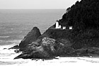 Black & White Heceta Lighthouse Art preview