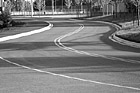 Black & White S-Curved Road With Shadows preview