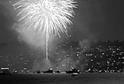 Black & White Fireworks Over Water preview