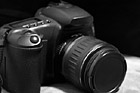 Black & White Black SLR Camera preview