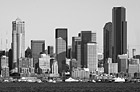 Black & White Seattle Buildings From Alki Beach preview