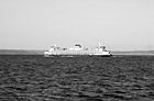 Black & White Ferry Boat & Blue Sky preview