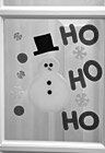 Black & White Snowman Decoration on Glass Door preview