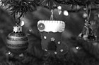 Black & White Christmas Stocking Ornament preview