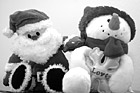 Black & White Santa Claus & Snowman preview