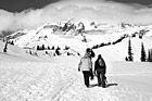 Black & White Snow Hiking Towards Mt. Rainier preview